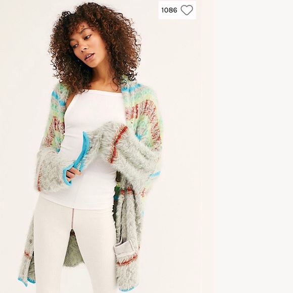 Free People Fair Weather Cardigan Mint Combo - Picture 2 of 3